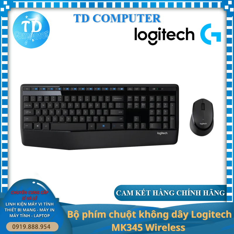 Bộ phím chuột không dây Logitech MK345 - Hàng chính hãng DigiWorld phân phối