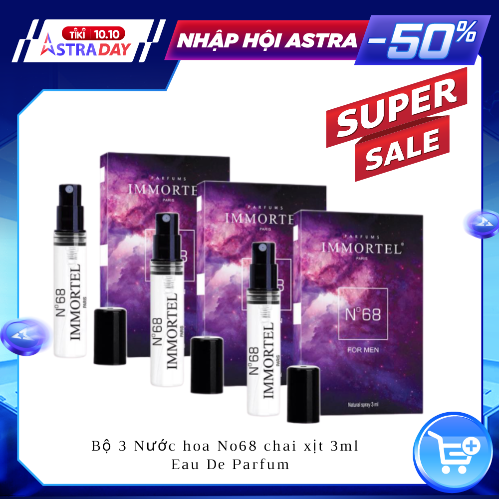 (COMBO 3 Hộp) Nước Hoa Nam IMMORTEL Paris N°68 – 3x3 mL – EDP Chính hãng Pháp