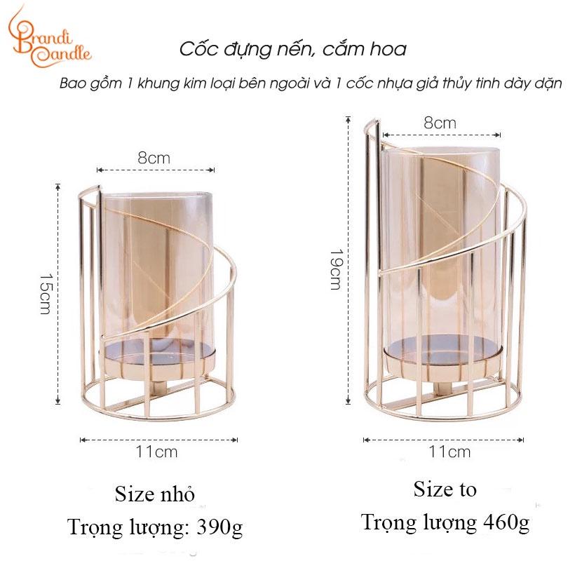 Cốc đựng nến cắm hoa trang trí nhà cửa