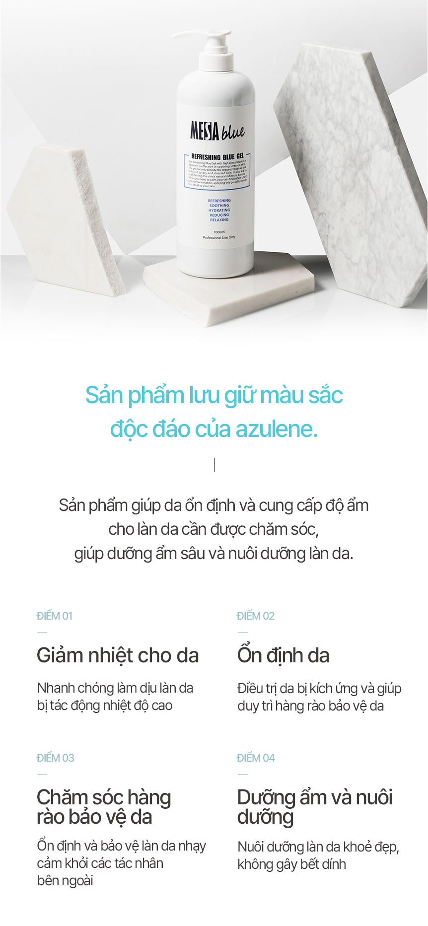 Kem Dưỡng Ẩm Da MESABLUE REFRESING BLUE GEL 1L