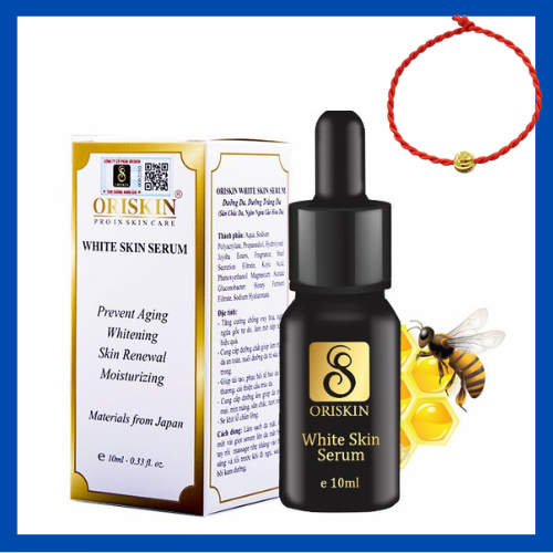 Serum Dưỡng Ẩm Cho Da Khô Oriskin White Skin Serum, Dưỡng Trắng Da Mờ Thâm Nám Mini 10ml, Tặng Kèm Vòng Tay May Mắn