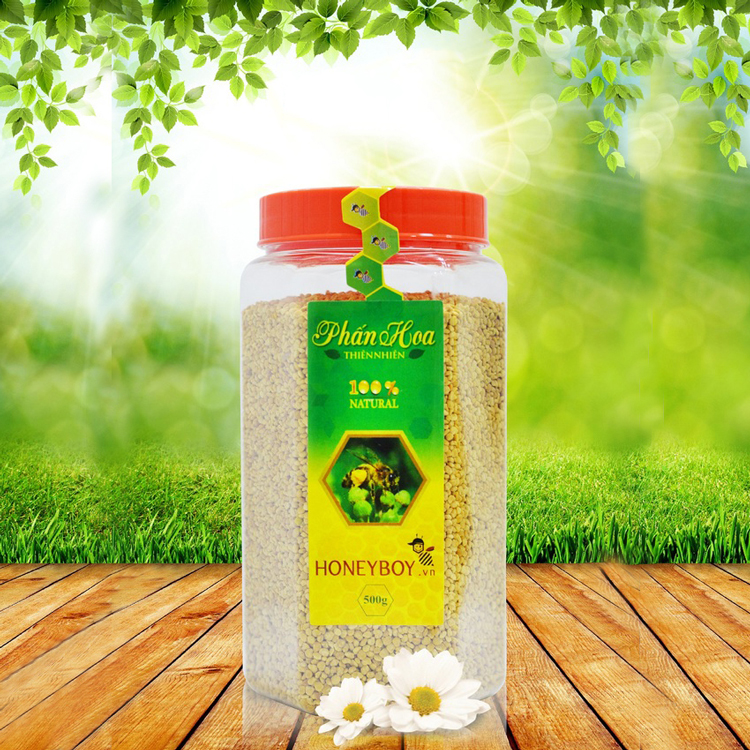 Combo Mật Ong Thiên Nhiên Honeyboy (500ml) + Phấn Hoa Thiên Nhiên Honeyboy (500g) - Tặng Mật Ong Sữa Chúa Honeyboy (100ml)