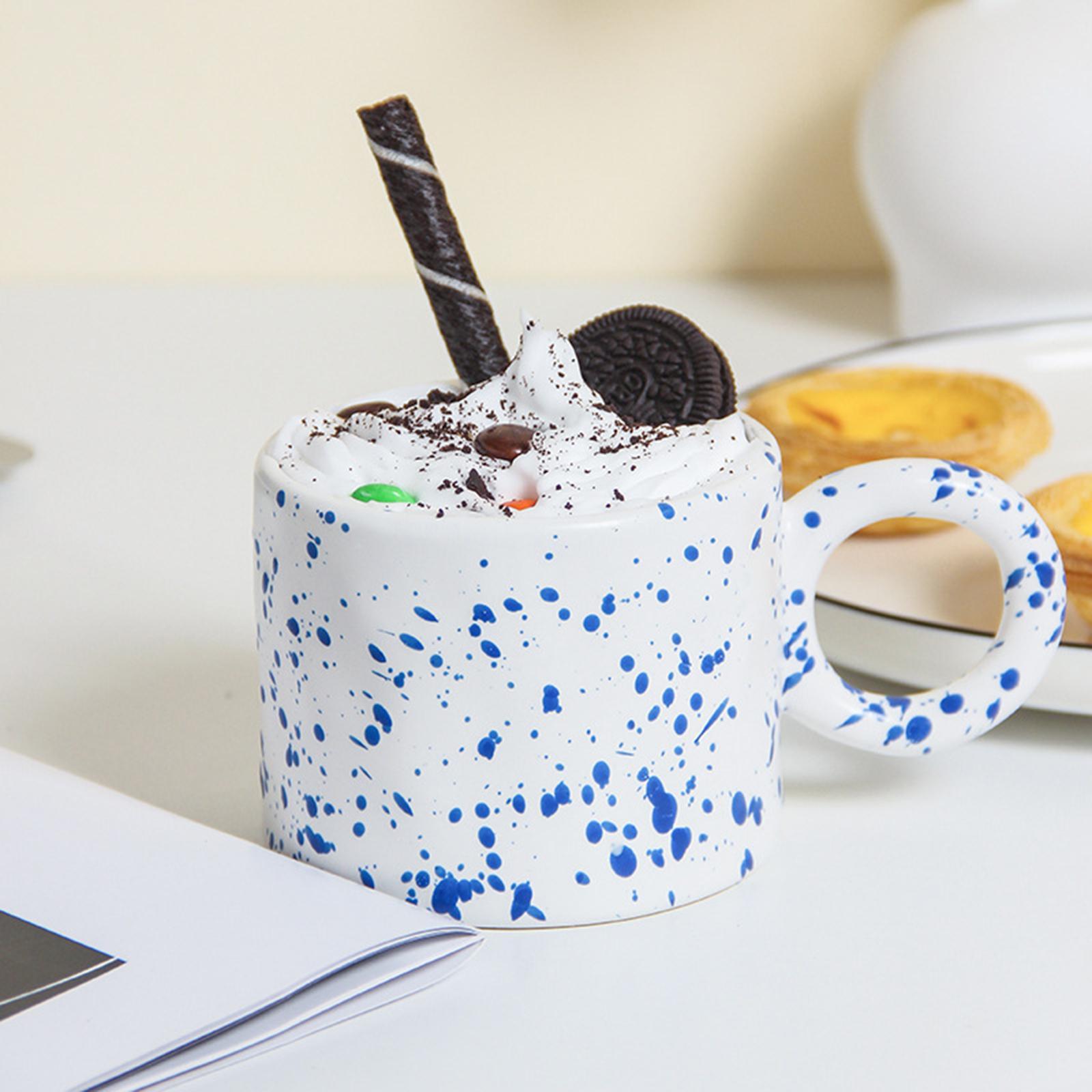 Cute Ceramic Nordic Mug Big Earring Handle Coffee Mug Cocoa Cold Drinks Cup