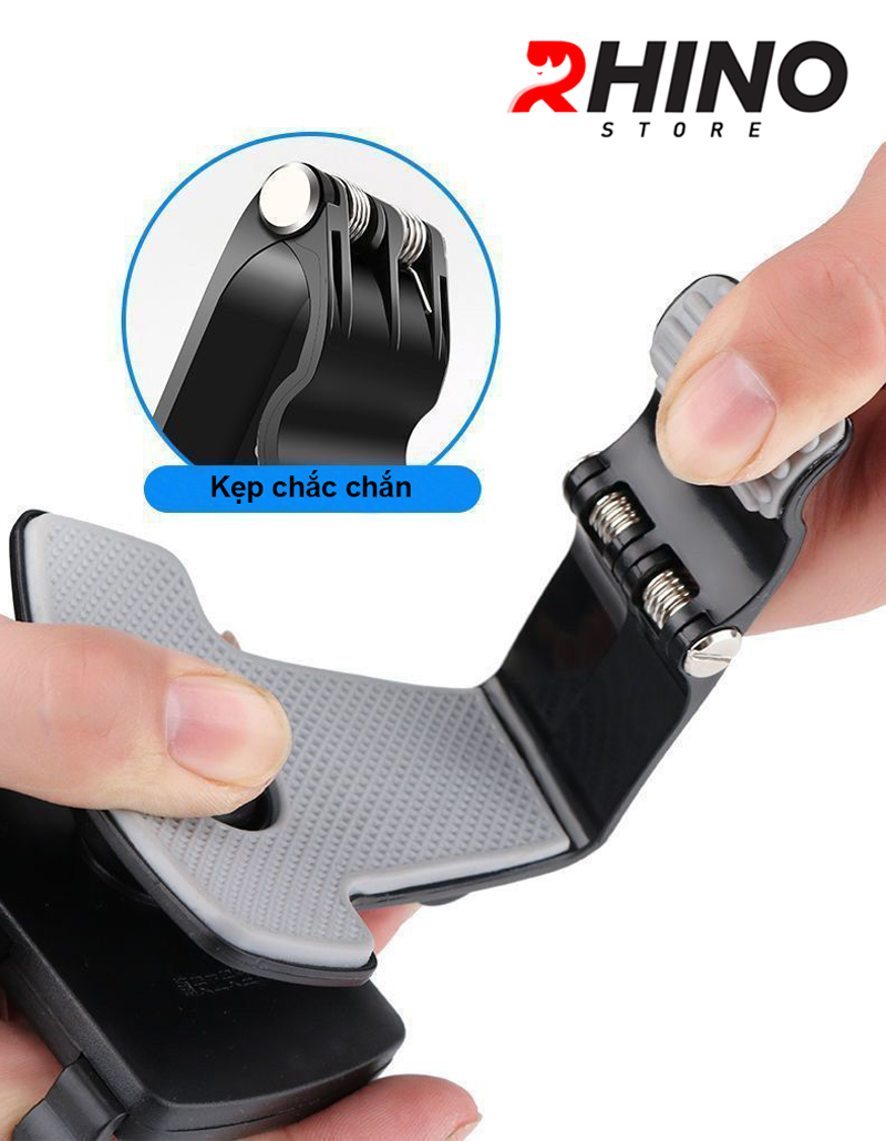 Kệ kẹp điện thoại trên ô tô Rhino KP701, giá đỡ kẹp điện thoại trên xe tiện lợi - Hàng chính hãng