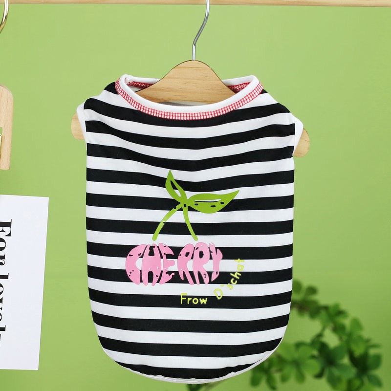 Áo kẻ ngang dưa hấu và cherry dễ thương cho thú cưng