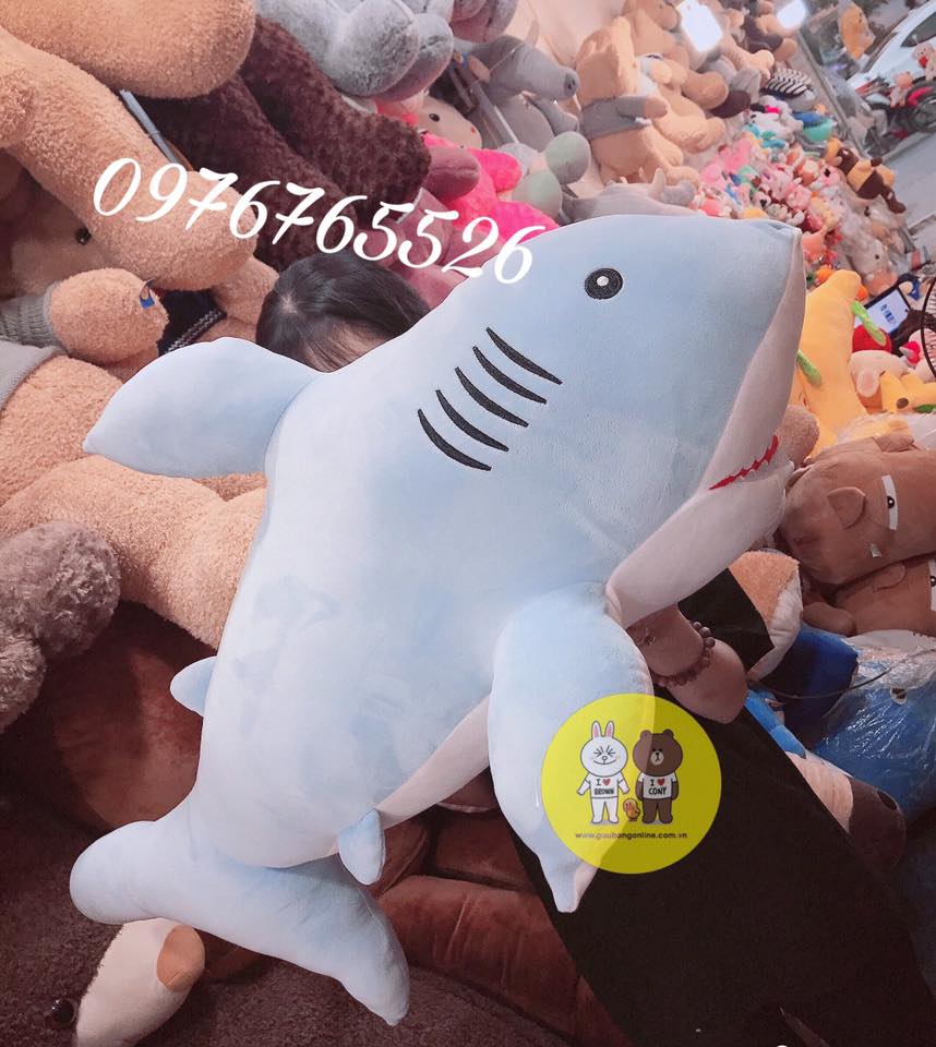 Gấu bông cá mập shark kích thước từ 50cm-1m