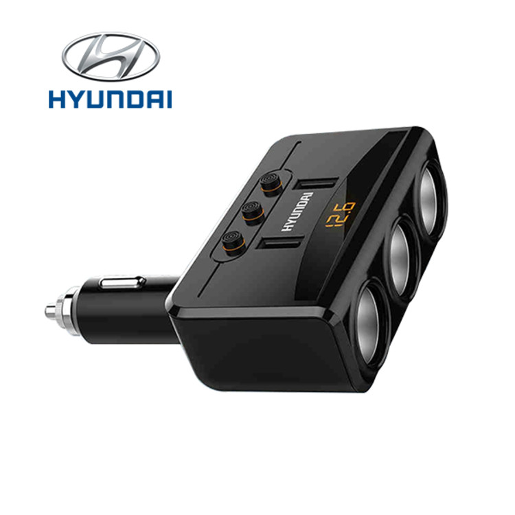 Bộ chia tẩu sạc ô tô nhãn hiệu Hyundai HY-29 2 cổng sạc USB - Hàng nhập khẩu