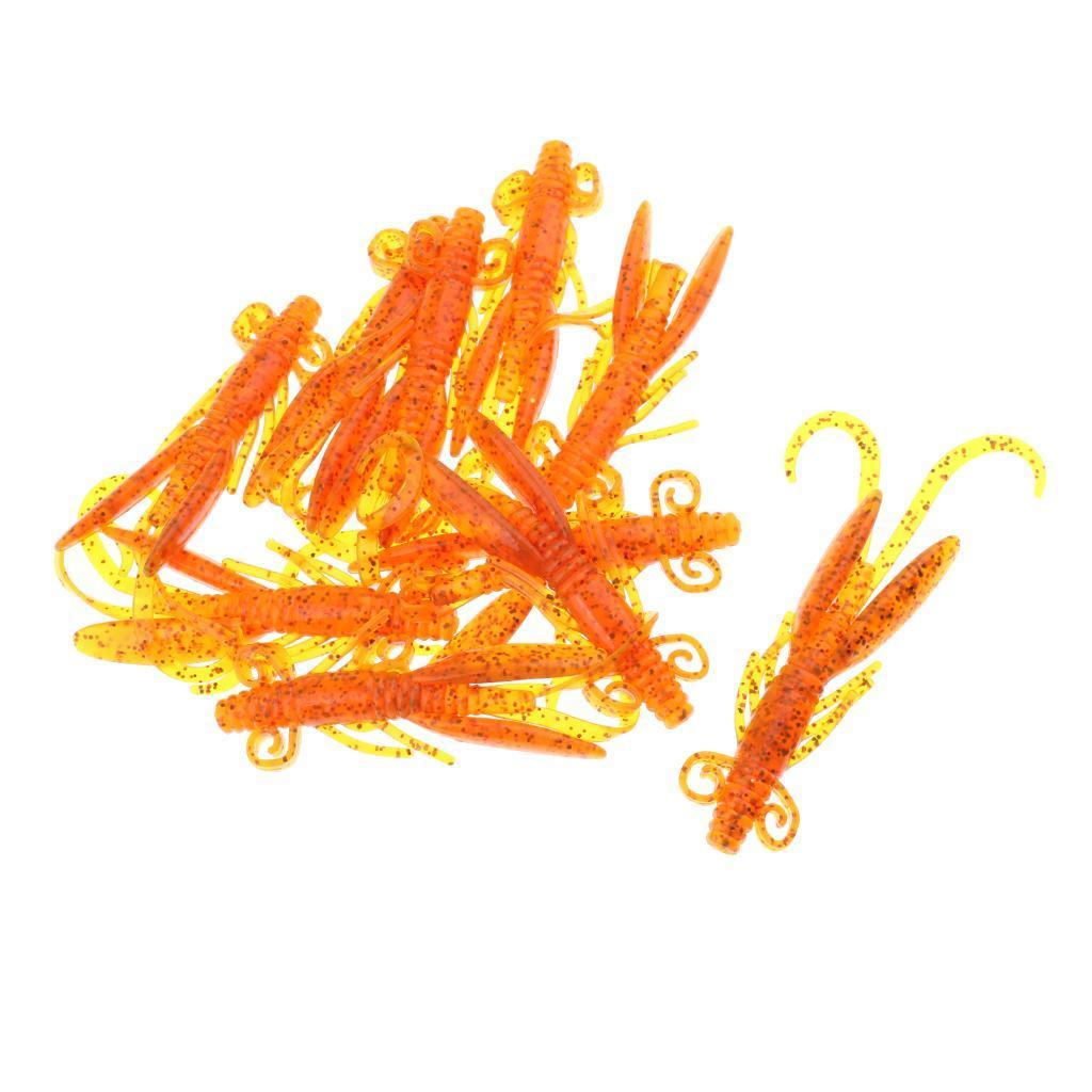 10Pcs Rubber Soft Lures Worm Shrimp Fishing Bass Trout Shad Baits Swim Bait