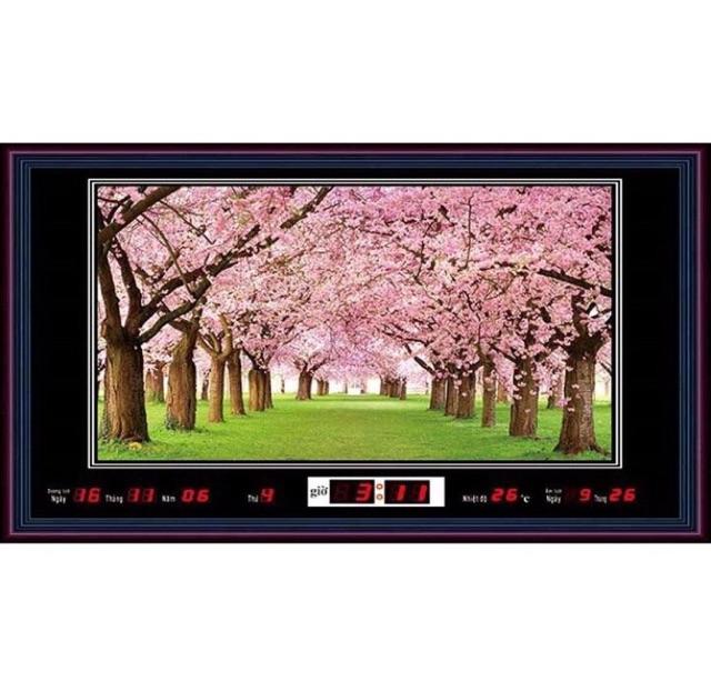 Tranh đồng hồ - Lịch vạn liên - Tranh đèn kích thước 50x90cm