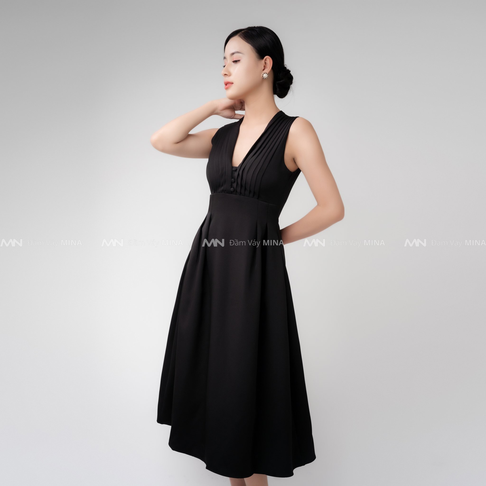 Đầm trắng dự tiệc thiết kế cao cấp dáng xoè màu trắng chất liệu Cotton phù hợp dạo phố, dạ hội MN182