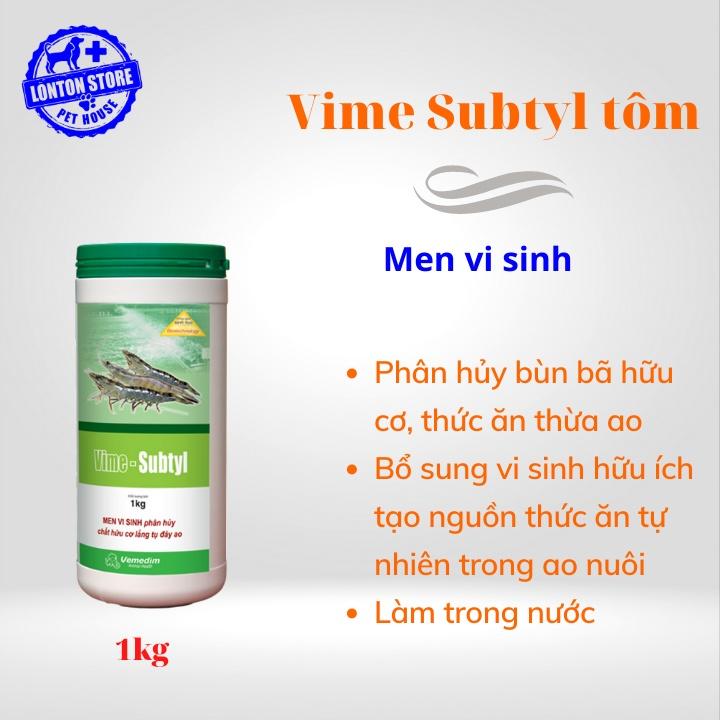 Vime Subtyl tôm - Men vi sinh phân hủy bùn bã hữu cơ, thức ăn thừa ao tôm, 1kg