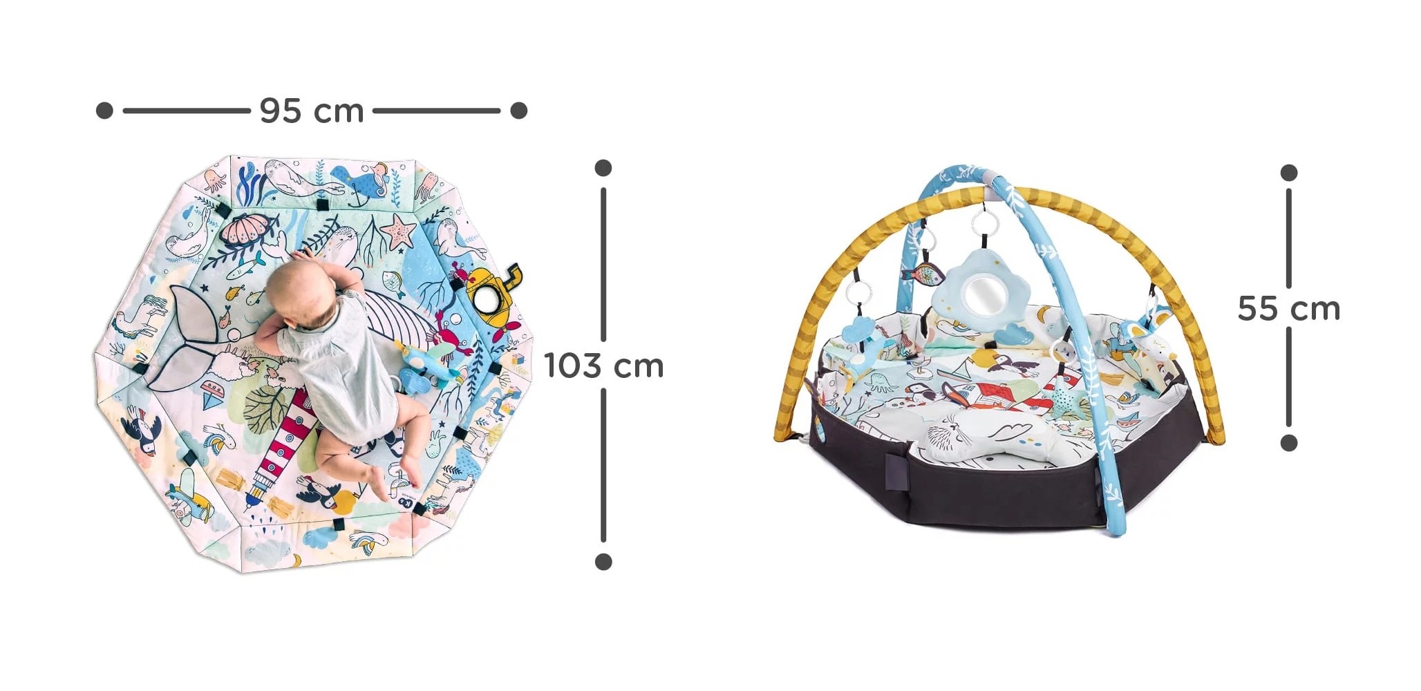 Thảm chơi thông minh cho bé từ sơ sinh Kinderkraft Smartplay Sea