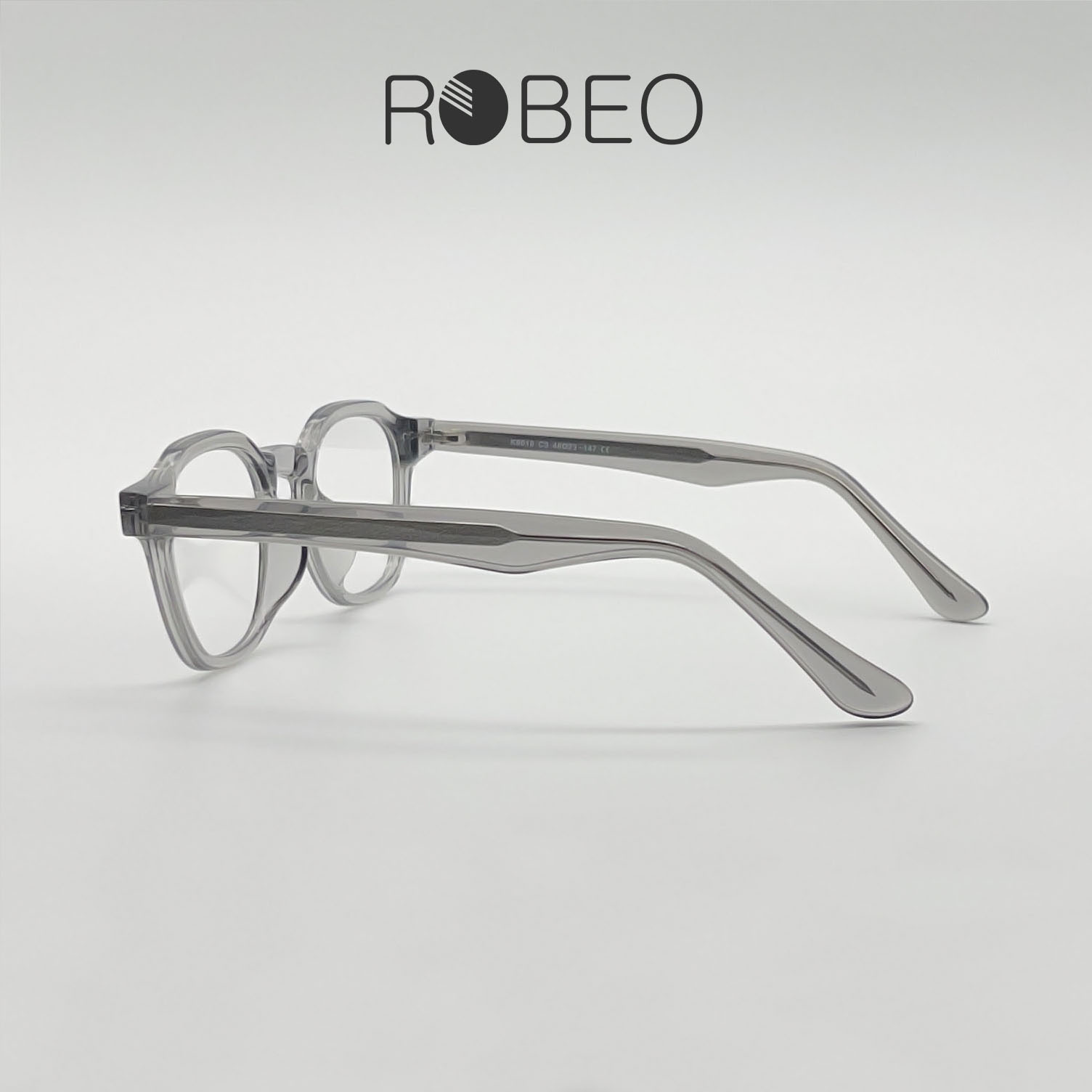 Gọng kính cận nam nữ ROBEO , gọng vuông đa giác mắt chống ánh sáng xanh - Fullbox