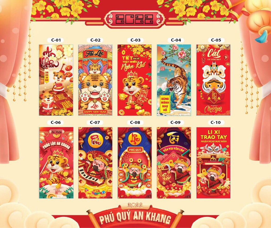 Combo 10 20 Bao Lì Xì 2022 - Nhâm Dần