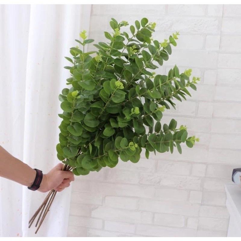 Cành lá táo 3D 3 ngọn cao 85cm đủ màu-Cành lá giả