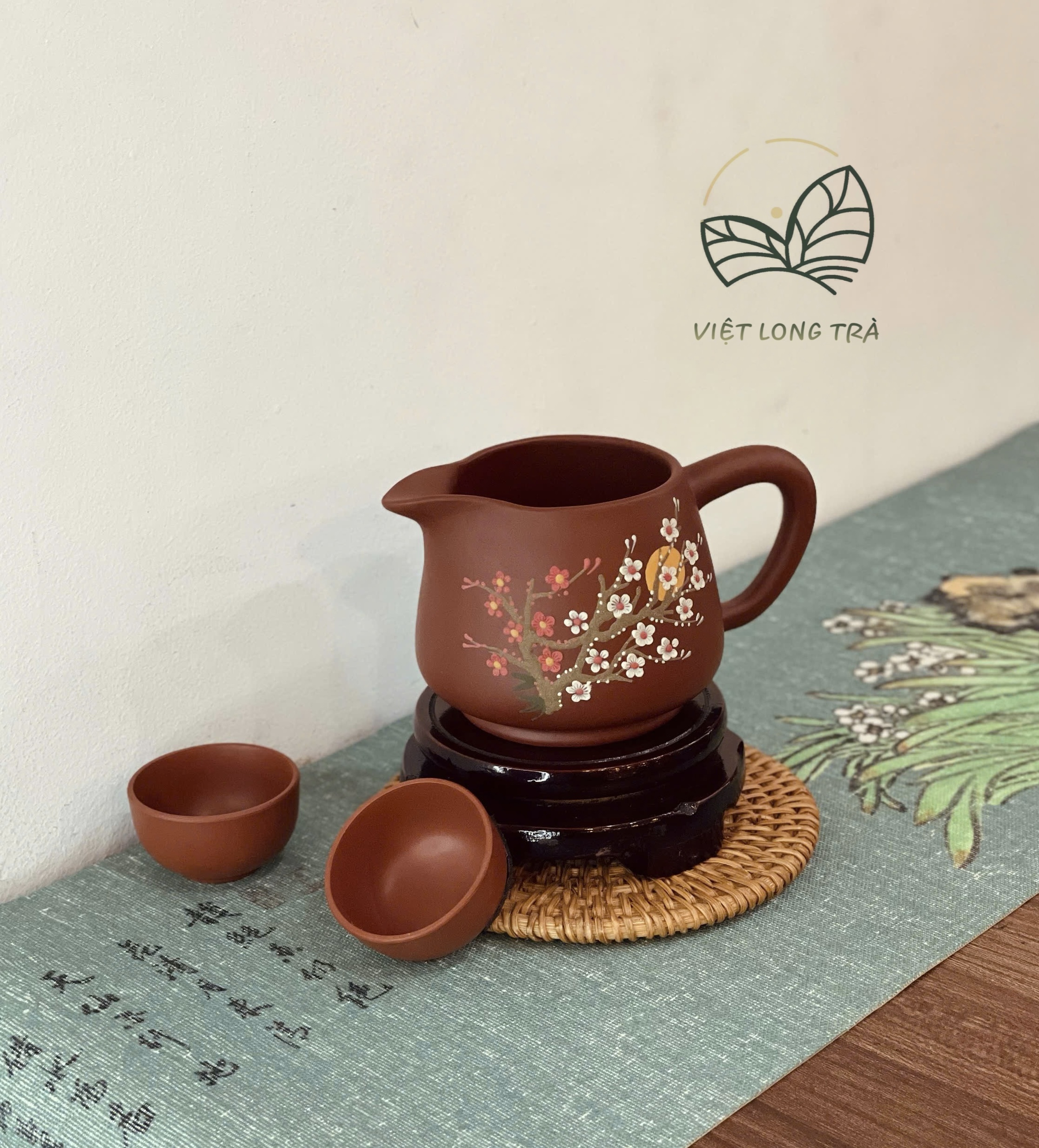TỐNG UỐNG TRÀ TỬ SA HỌA TIẾT MAI KHAI VẼ THỦ CÔNG