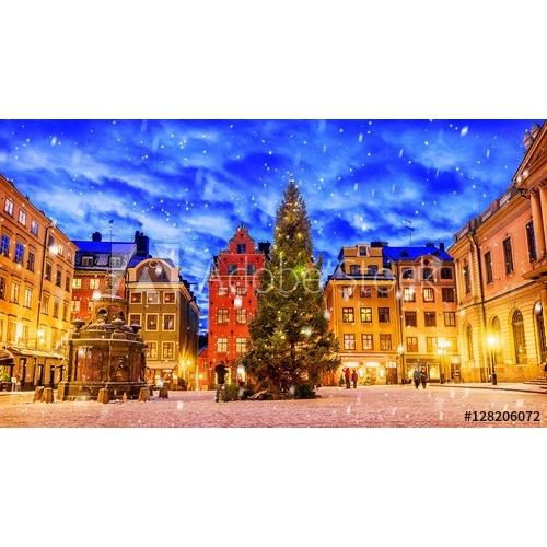 Tranh dán tường đường phố noel châu Âu