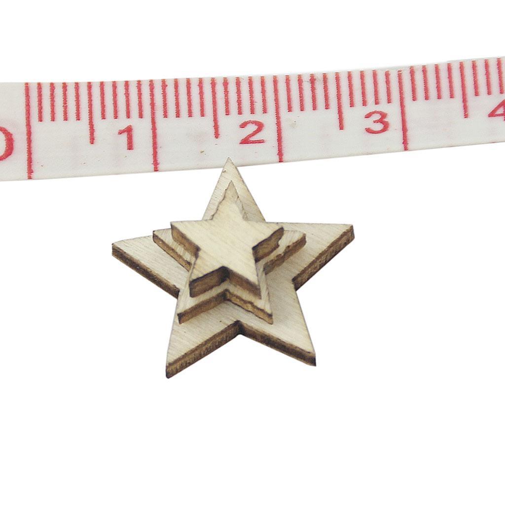 Unfinished Natural Star Christmas Shapes Wood Pieces DIY Craft for Scrapbook