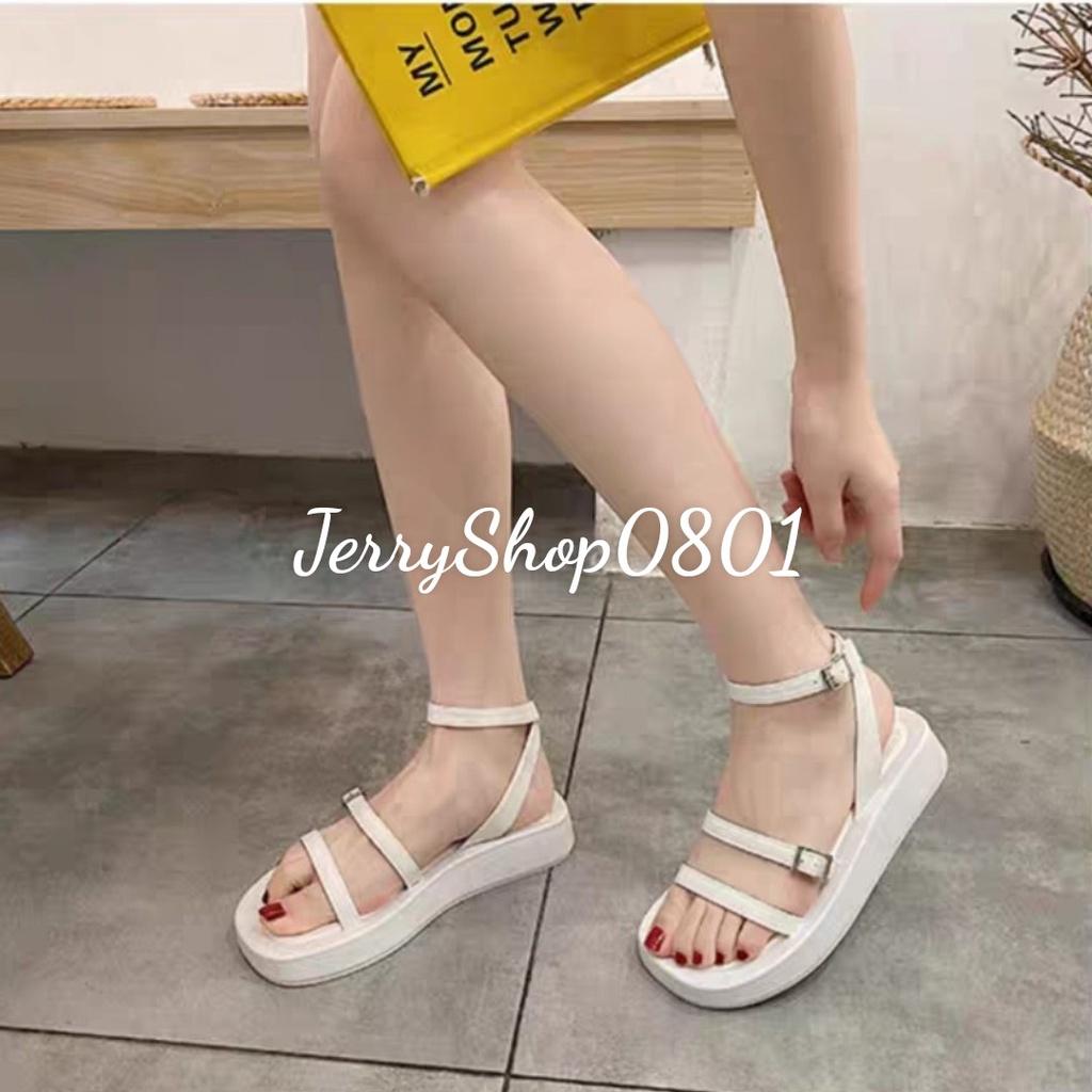 Sandal nữ cao 2p ĐẾ BÁNH MÌ 2 DÂY NGANG MẢNH siêu xinh