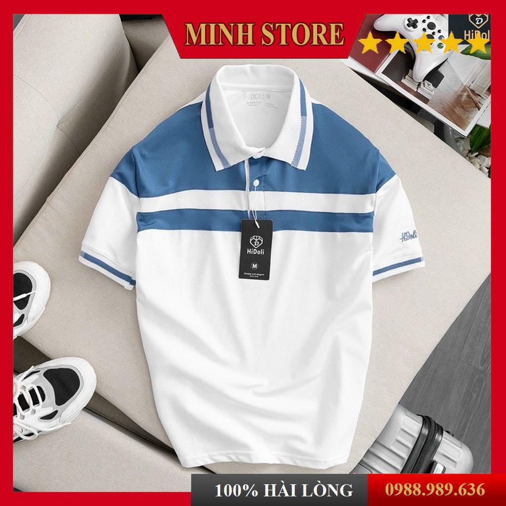 Áo polo nam ngắn tay cotton cá sấu phối màu kẻ ngang, áo thun unisex có cổ chất co dãn 4 chiều AT07 - MS88