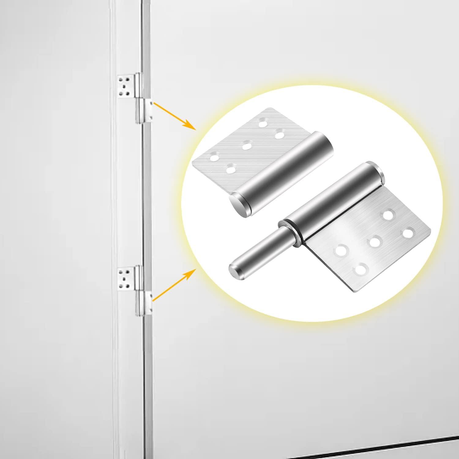 Bản lề cửa inox 2 khúc 304, bản lề cờ 360 độ, bản lề vặn, gập cho cửa gỗ/cửa nội thất, bản lề vặn, tải trọng lên đến 80 kg, cửa thông phòng/cổng sân vườn