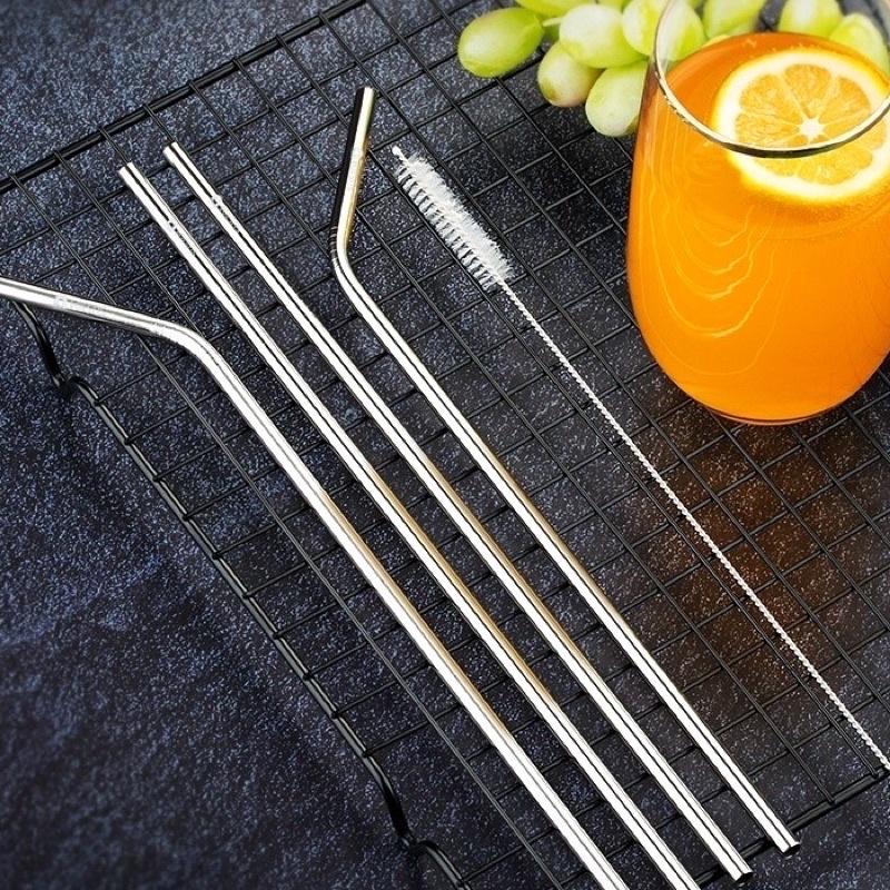 Bộ 2 Ống Hút Inox + 1 Thanh Khuấy Cọ Rửa Không Gỉ Không Độc Hại
