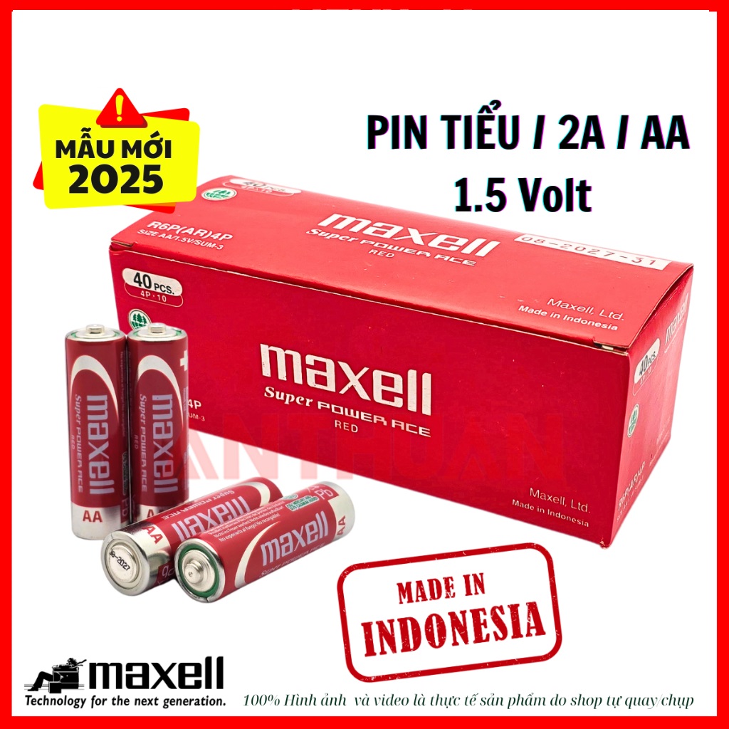 Pin tiểu Maxell AA Chất Lượng Cao, Siêu Bền dùng cho các thiết bi điện tử gia dụng - Hàng chính hãng