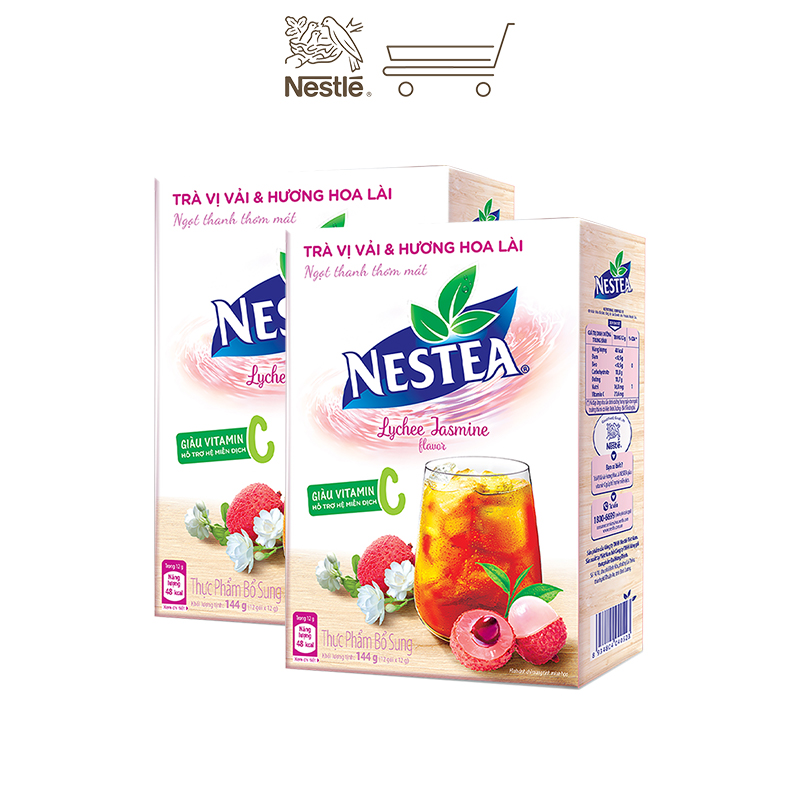 Combo 2 hộp trà Nestea vị vải &amp; hương hoa lài (12 gói x 12g)