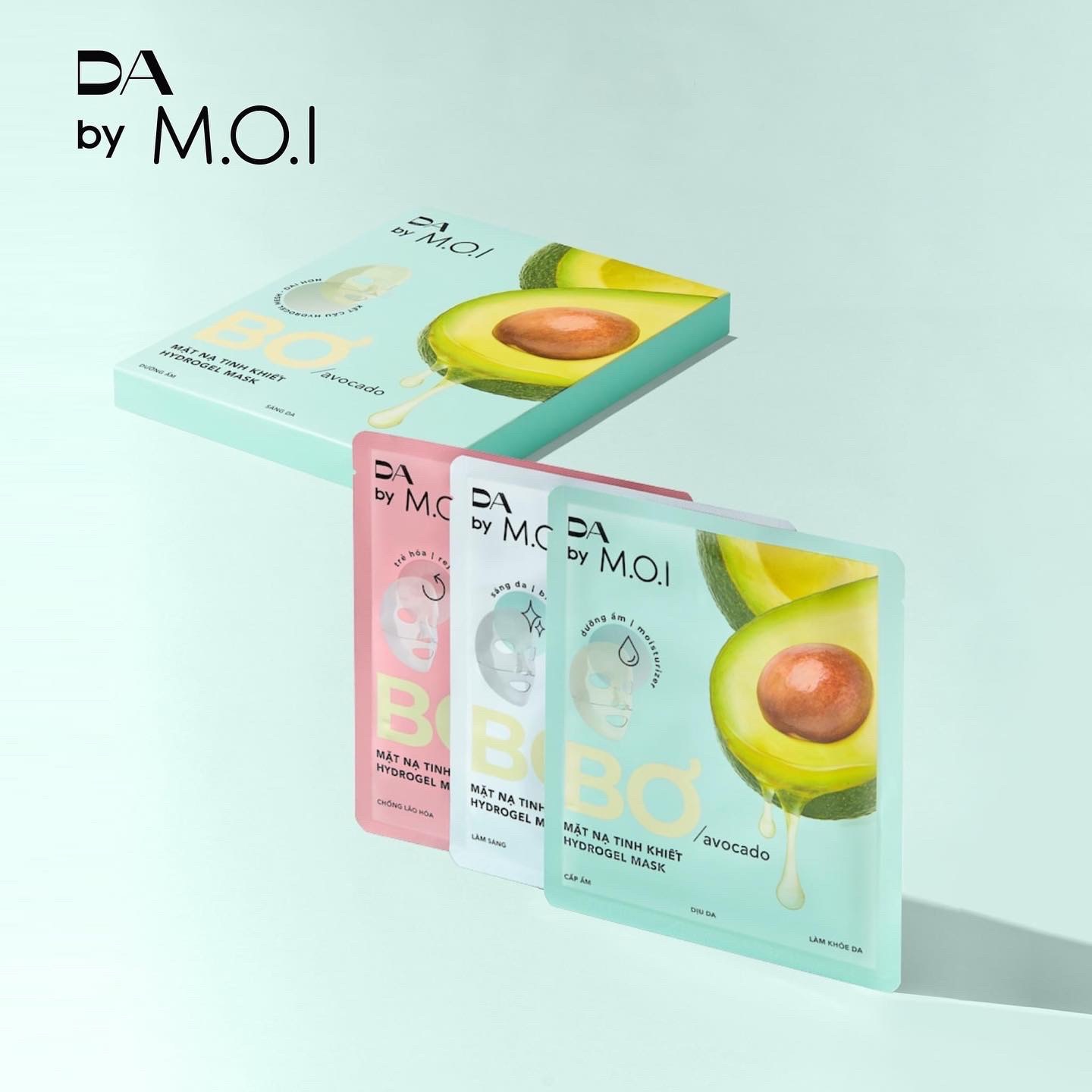 Mặt Nạ Bơ DA by MOI Mặt Nạ Dưỡng Trắng Sáng Da Dưỡng Ẩm Chống Lão Hoá M.O.I Hồ Ngọc Hà Hộp 3 Miếng