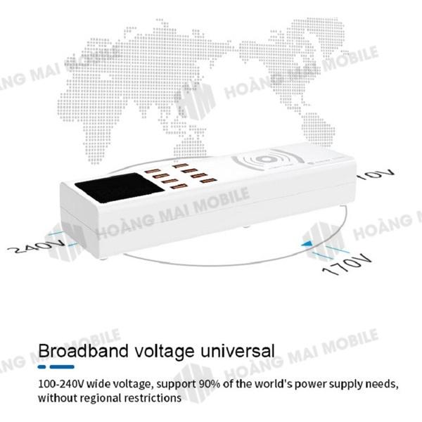 Sạc báo dòng SUNSHINE SS-309WD hỗ trợ sạc không dây (8 cổng)