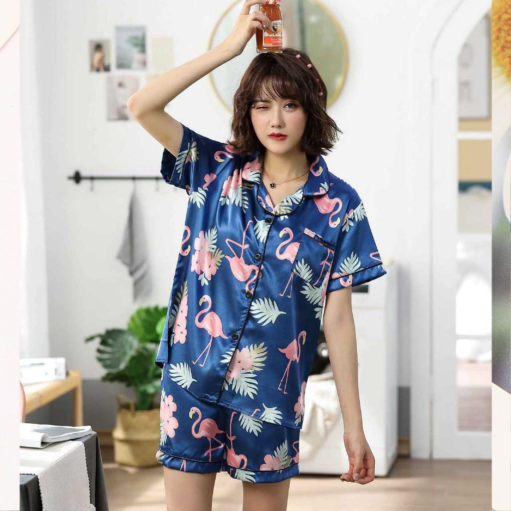 Đồ bộ đùi nữ - đồ ngủ tiểu thư, bộ lụa satin siêu đẹp B65