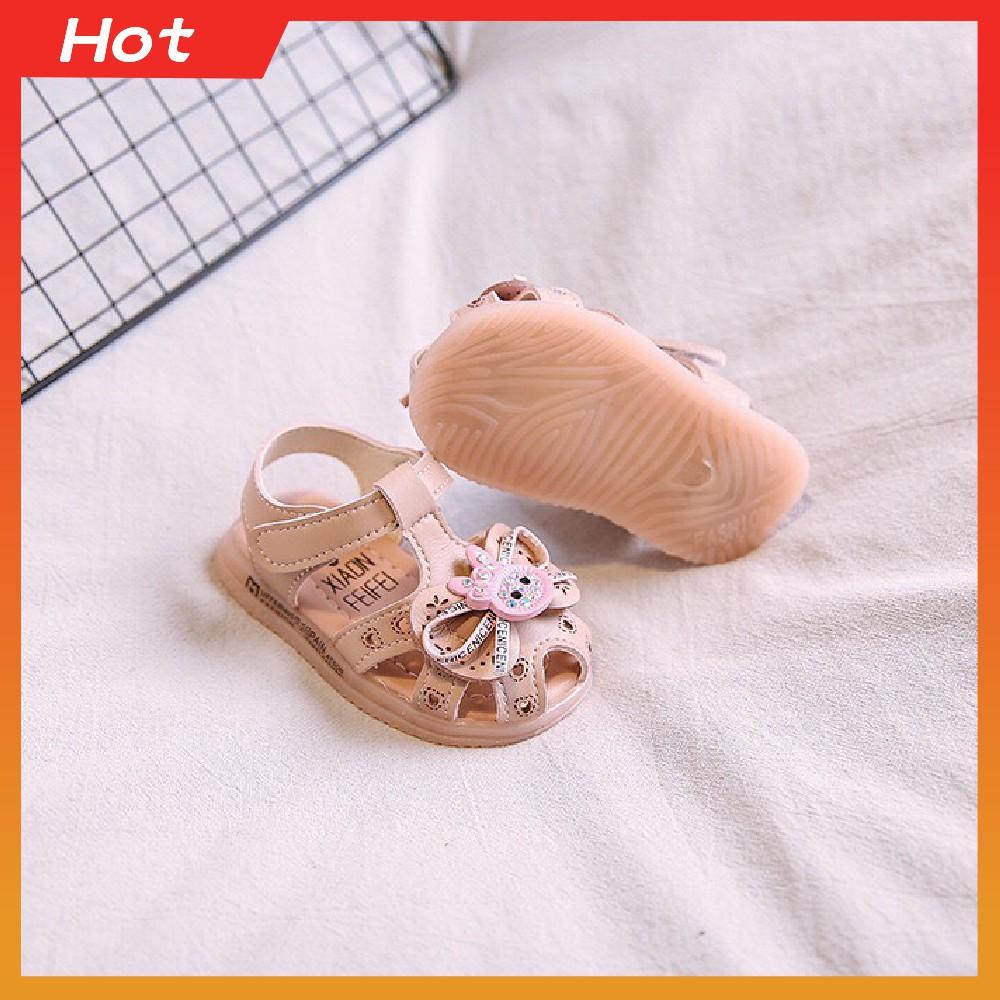 Sandal Quai Hậu Nhí Mặt Thỏ Cute Có Đèn Nhấp Nháy Dưới Đế Dành Cho Bé Gái, Full Size 16-20