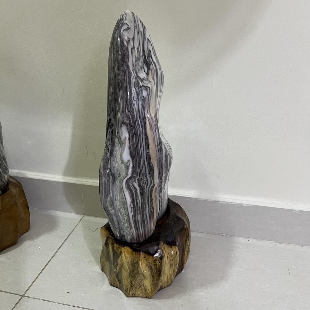 Cây đá, trụ đá vân mây tự nhiên nặng 12 kg cao 52cm cho mệnh Thổ và Hỏa