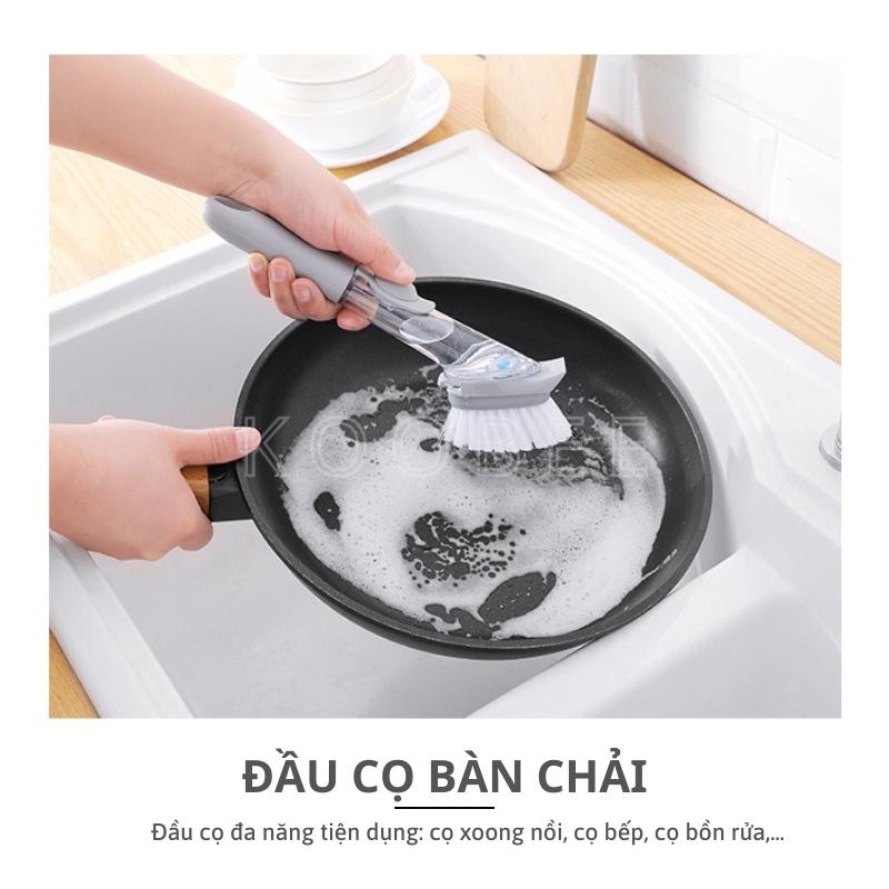 Bộ bàn chải cọ rửa đa năng KooBee - Dụng cụ rửa cọ xoong nồi, rửa bát, cọ bếp,có bình chứa tiện lợi (CSNC05)