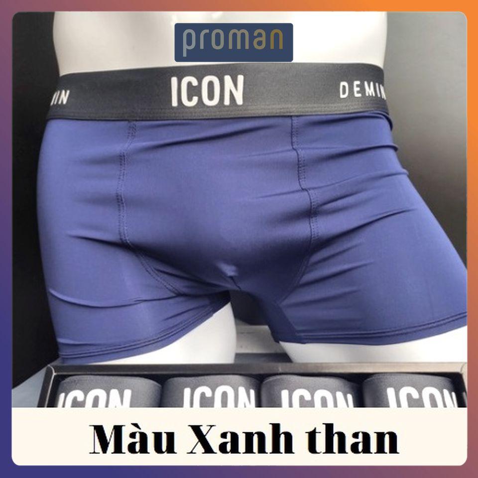 Quần lót nam boxer thun lạnh cao cấp, quần sịp đùi nam co giãn thoáng mát màu đẹp SD07 (Che tên) - PROMAN