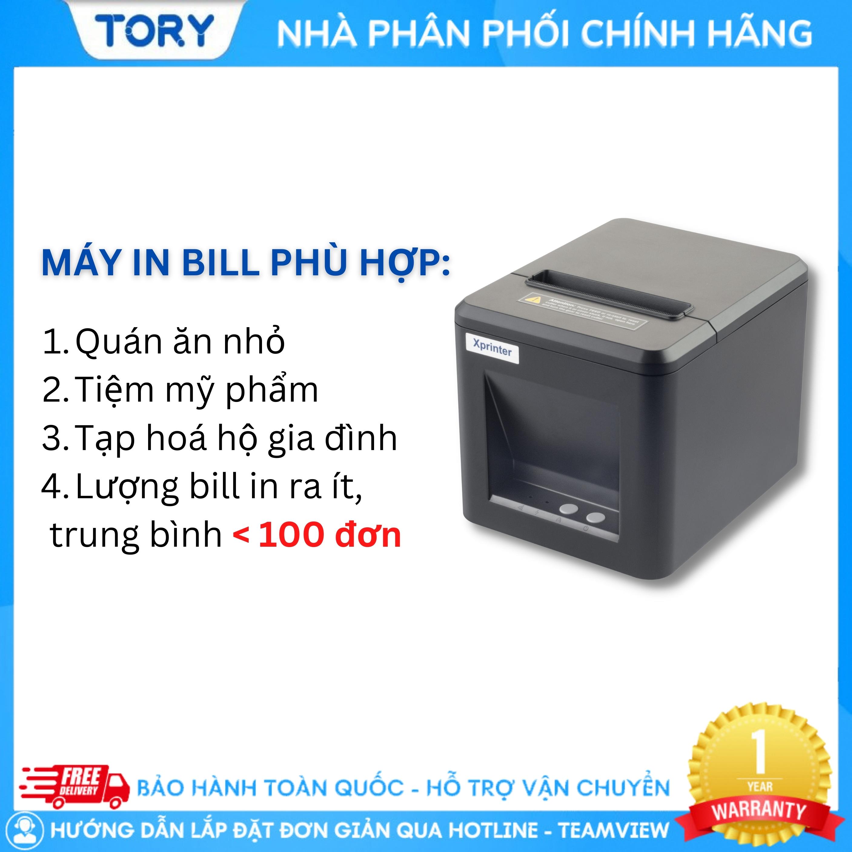 Máy in nhiệt, in bill, in hoá đơn XPRINTER T80U khổ 80mm kết nối cổng USB, tặng kèm cuộn giấy in