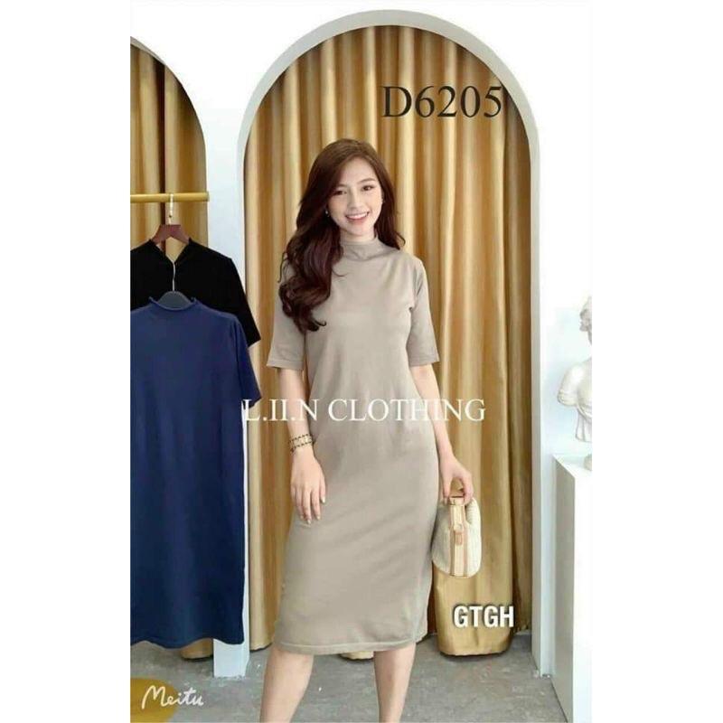 Váy len suông đầm len mongtoghi dáng suông tay lỡ cổ 2 phân