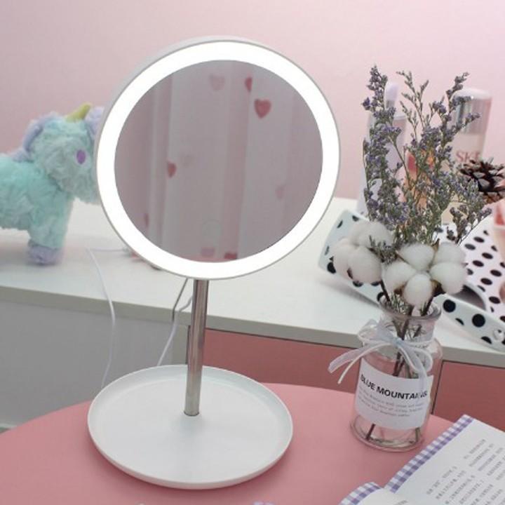 Gương trang điểm có đèn led cảm ứng 3 chế độ sáng
