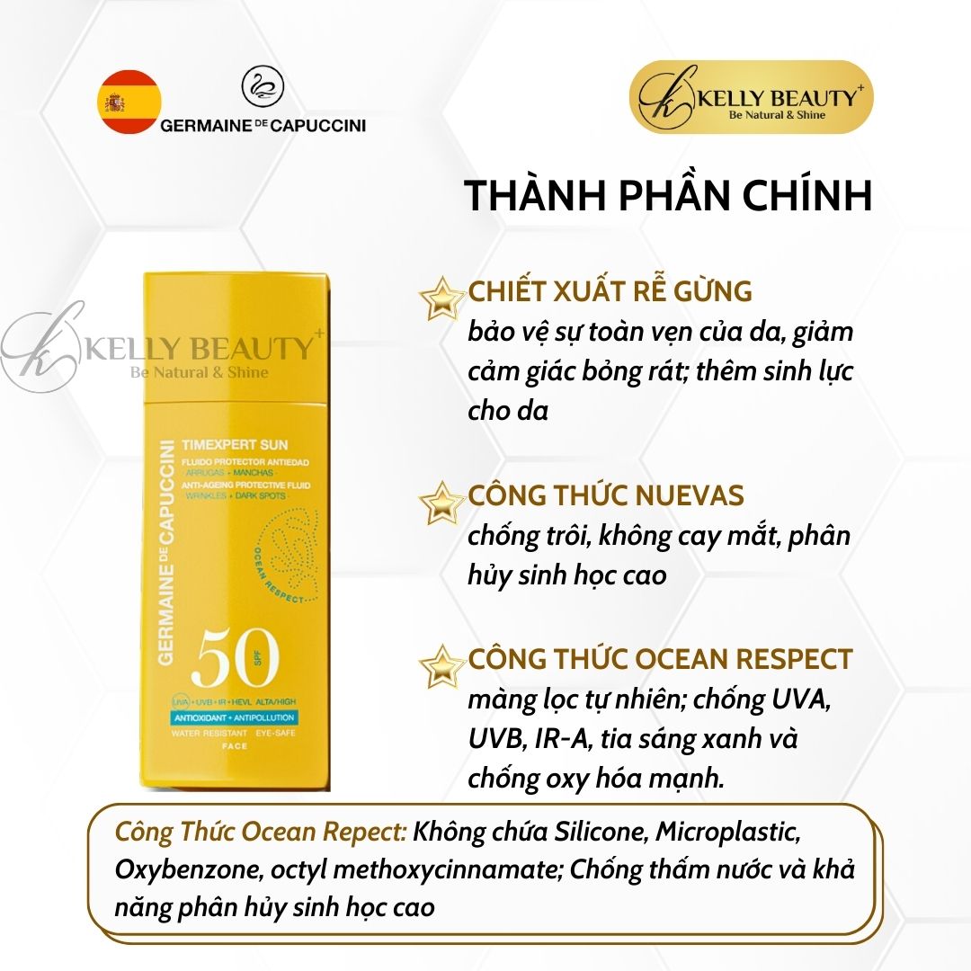 Nhũ Tương Chống Nắng Sinh Học Germaine Timexpert Sun Anti-Ageing Protective Fluid SPF 50 - Kelly Beauty