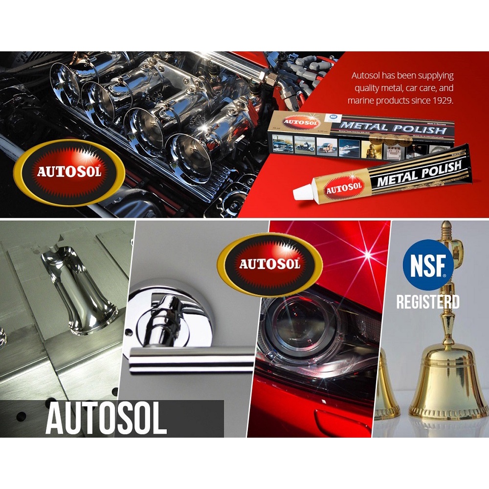 Kem đánh bóng kim loại đa dụng inox, đồng, .... Autosol Metal Polish LỌ KEM CHUYÊN ĐÁNH BÓNG CÁC LOẠI KIM LOẠI TẨY BÓNG NHƯ MỚI