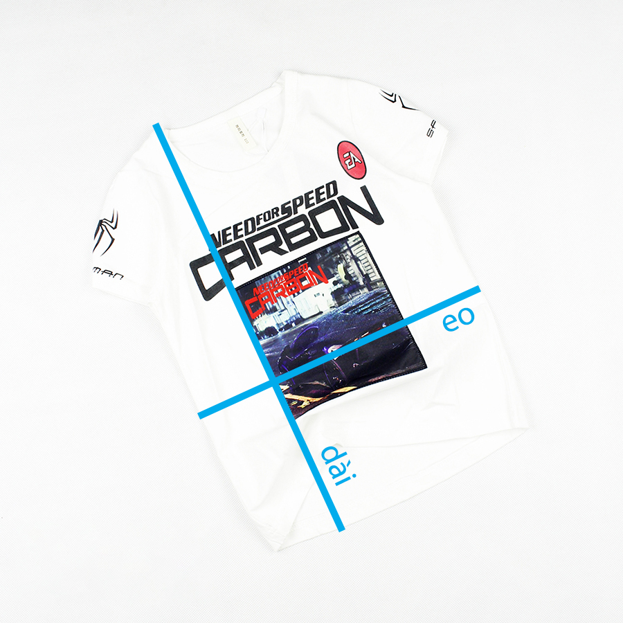 Áo bé trai 20 đến 40 kg tay ngắn CARBON trắng siêu đẹp hàng Quảng Châu 00532