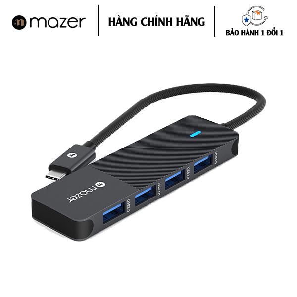 Cổng Chuyển Đổi Mazer USB-C Multimedia Pro Hub 4-in-1 (20cm) - Hàng Chính Hãng