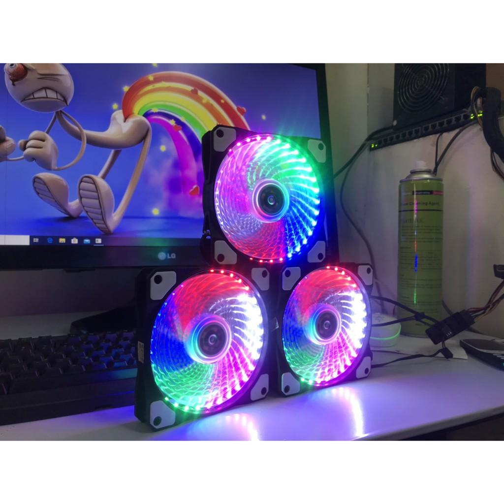 Fan LED Tản Khí Case CPU 33 Bóng LED 5 màu, Fan 12