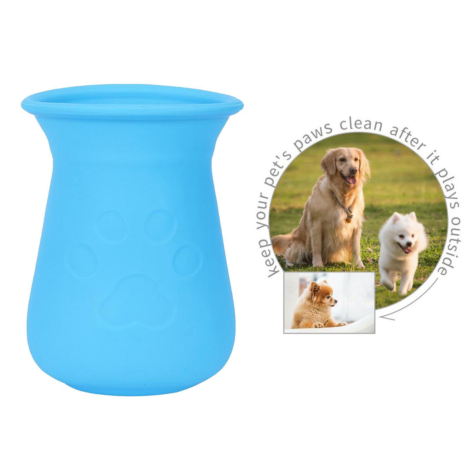 Dog Paw Cleaner Soft Silicone Puppy Cats Paw Washer Foot Clean Cup Blue