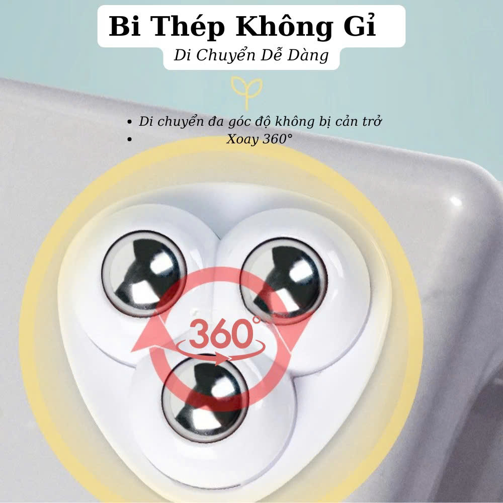 COMBO 4 Bánh Xe Mini Bi Thép Gắn Tủ Kệ Nội Thất Dán Đáy Thùng Rác Hộp Để Đồ Keo Siêu Dính Di Chuyển Đồ Đạc Êm Ái Mượt Mà - THÙNG RÁC