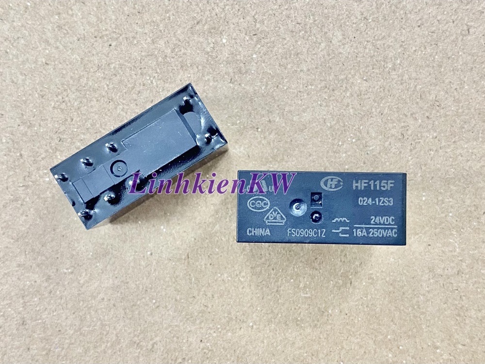 HF115F 024-1ZS3 Rơle 24V 16A 250V 8 chân. Relay tiếp điểm đơn