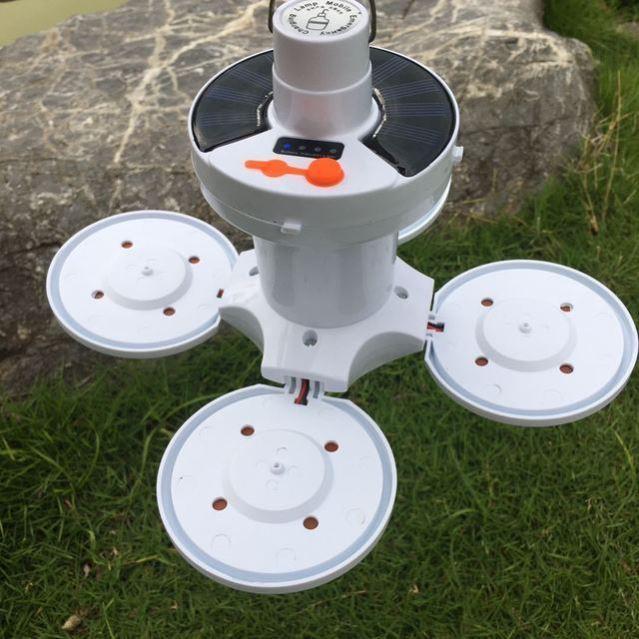 Bóng Đèn Led Tích Điện Năng Lượng Mặt Trời Hình 4 Cánh Hoa Có Thể Đóng Mở Mẫu Mới Cao Cấp