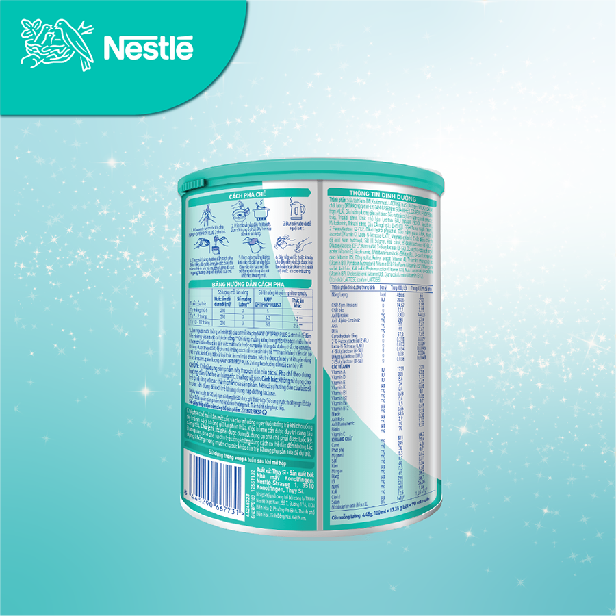 Sản Phẩm Dinh Dưỡng Nestlé NAN OPTIPRO PLUS 2 800g/lon với 5HMO Sản Xuất Tại Thụy Sĩ