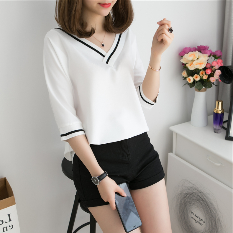 Áo Thun Cổ V Thun Mát Phong Cách Hàn Quốc Ulzzang JD31