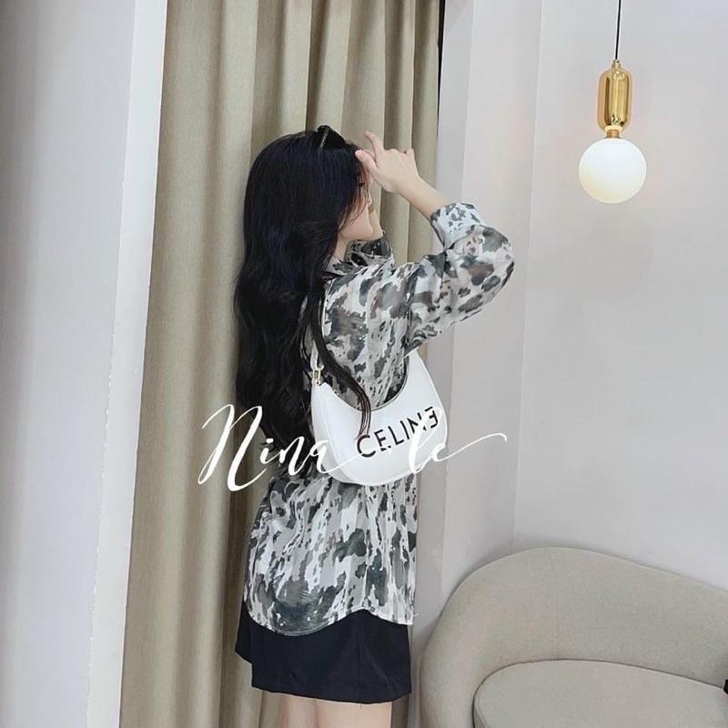 SET SƠ MI ĐỐM + SHORT ĐEN